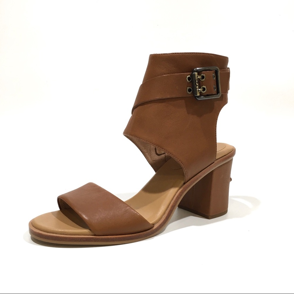 UGG Claudette Ankle Wrap Open Toe Sandals -Chestnut Leather -US 9.5 -NEW